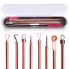 Rose Gold 4pcs/set Blackhead Comedone Acne Pimple Belmish Extractor Vacuum Blackhead Remover Tool Spoon for Face Skin Care Tool