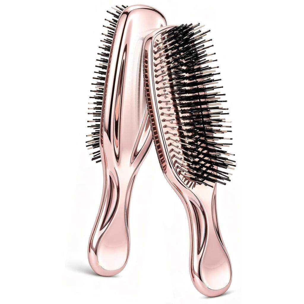 Simofuze Rose Gold Wet and Dry Scalp Shampoo Brush with Double Bristles Direct from Japan