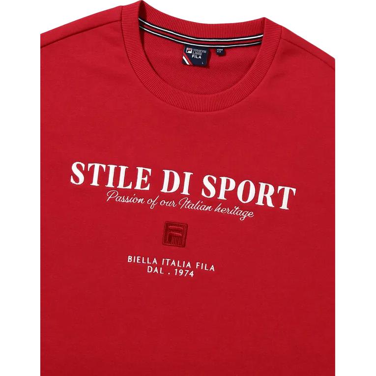 Men's Sweatshirt FILA Sweatshirt Unisex Dark Red