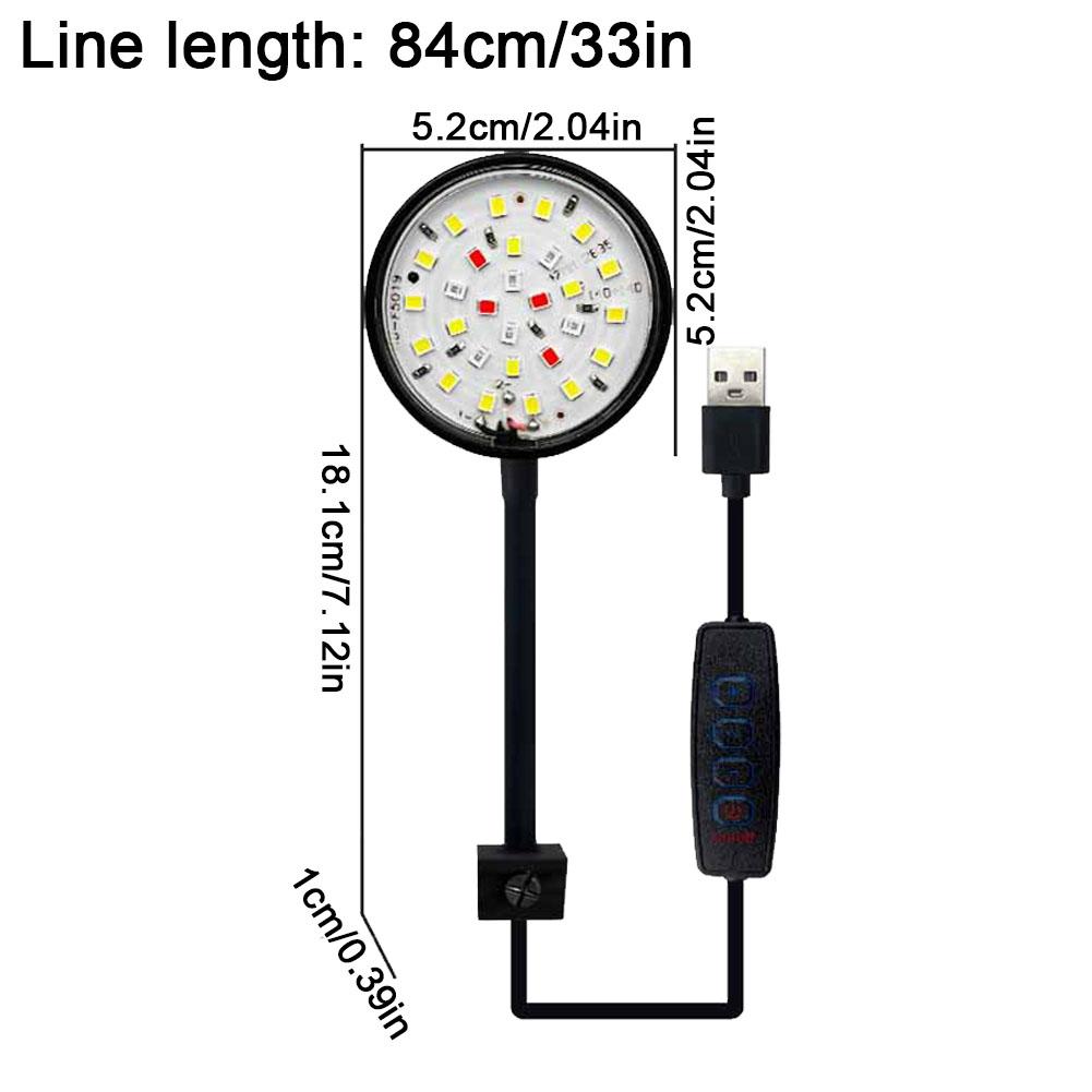 Светодиодная клипса для аквариума с регулируемым вращением на 360°, имитирующая солнечный свет, высокая яркость, энергосберегающая, USB, для водных растений