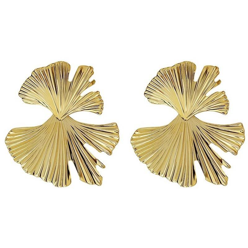 Creative new retro trend personalized versatile flower leaf stud earrings earrings popular