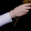 Hip Hop Luxury Brass 18K Gold Plated 5mm Round Cubic Zirconia Shiny Diamond Charm Bracelet Unisex Jewelry