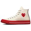 Comme Des Garçons Play X Chuck 70 High Pristine Red Unisex Sneakers Cream Egret A01794C