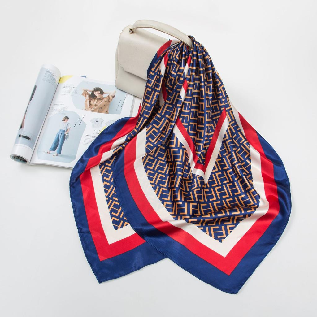 Большой квадратный шарф из искусственного шелка 90 см. Шелковый шарф женский. Новинка 2024 года. Весенние и осенние модели зарубежной модной рубашки. Большой квадратный шарф. Материнский шарф.