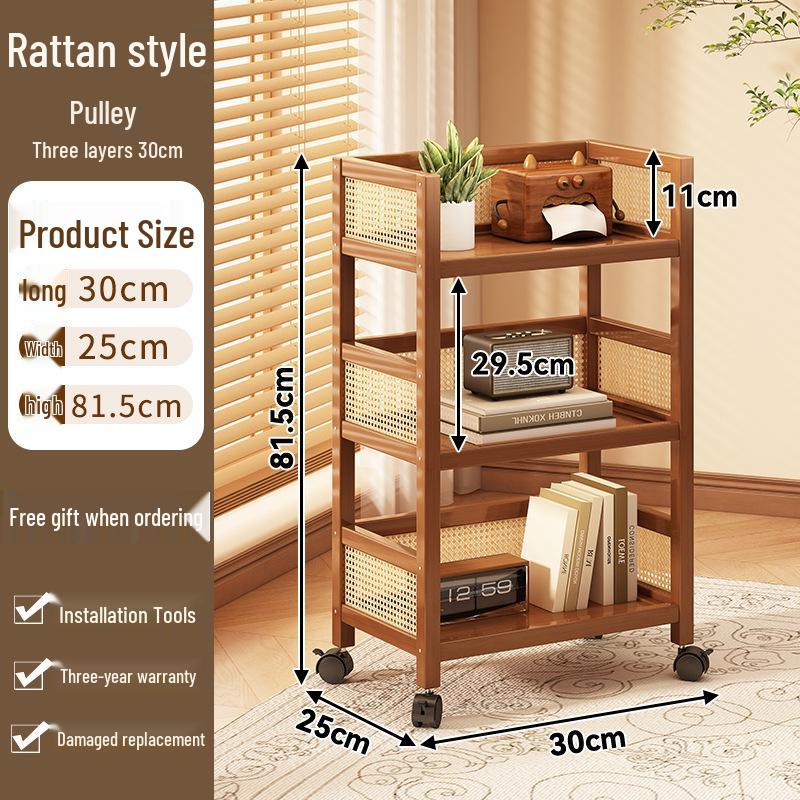 Многоярусная мобильная стойка для хранения: Напольная, многофункциональная тележка для гостиной и предметов домашнего обихода.