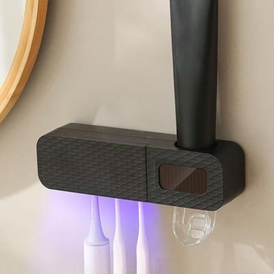 УФ-дезинфицирующее средство для зубных щеток, 3 слота, USB-зарядка, настенный дозатор зубной пасты для ванной комнаты, держатель для электрической зубной щетки, коробка