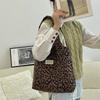 Chic And Trendy Wool Leopard Print Shoulder Tote Bag For Daily Fashion Needs