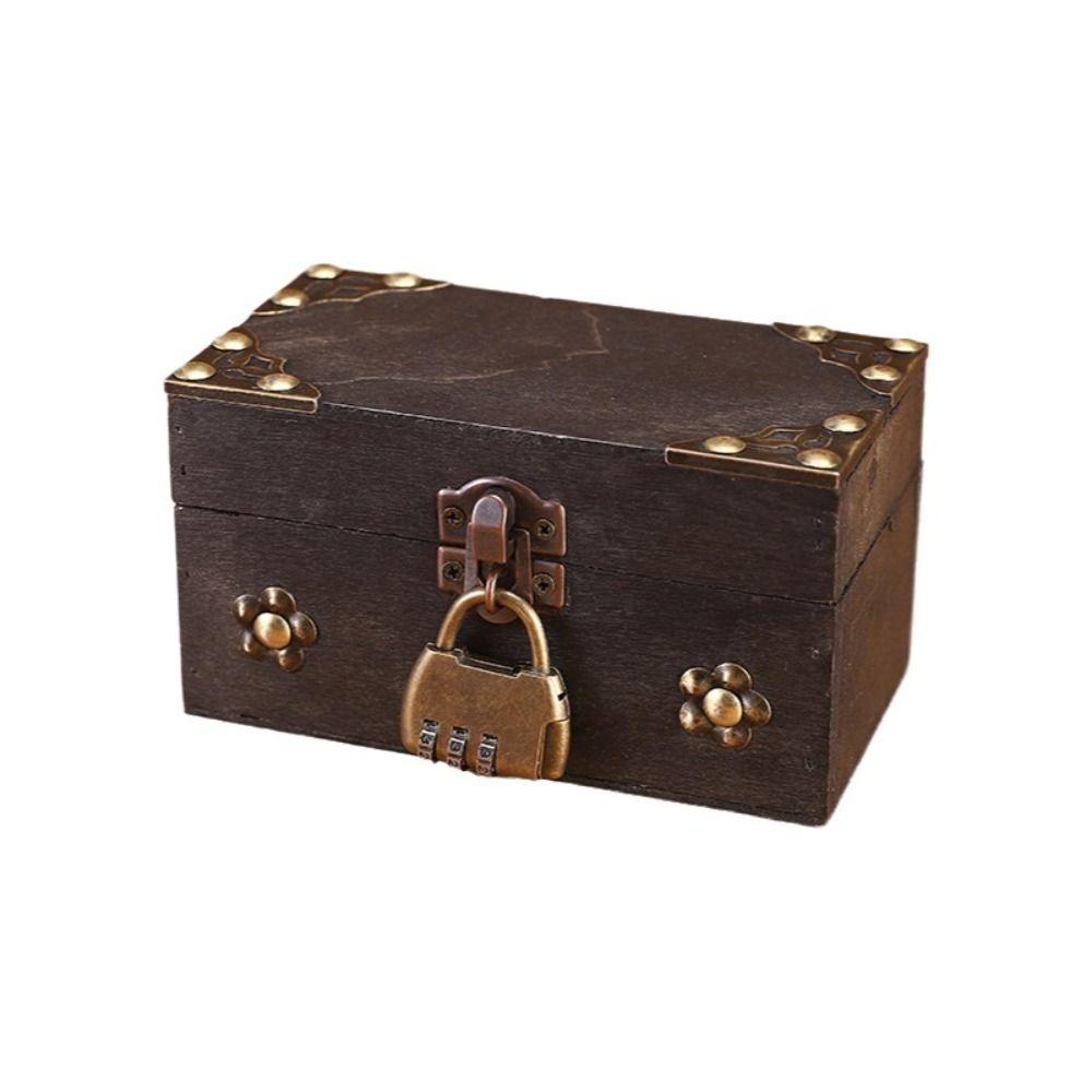 Wooden Multifunctional Treasure Chest Retro Style Collection Gift Box Gift