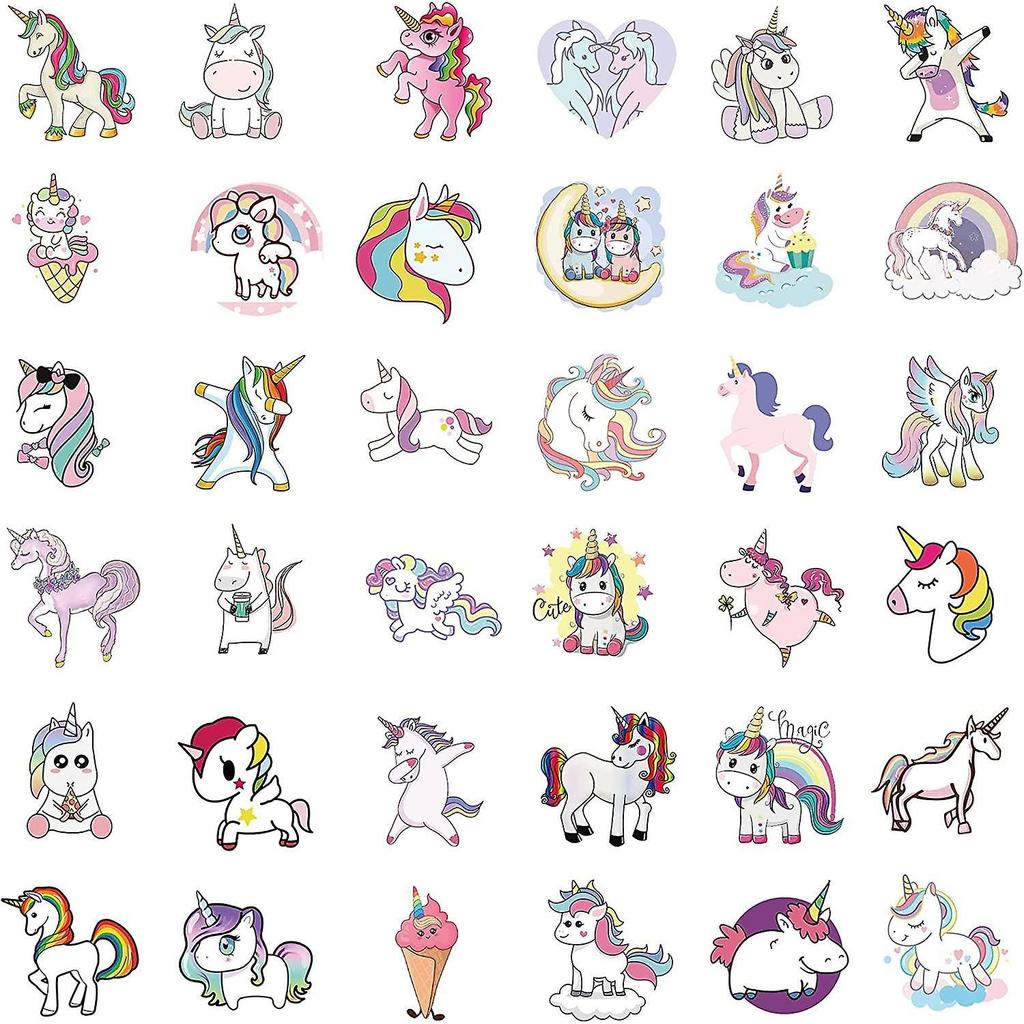 100pcs Cute Vinyl Unicorn Stickers for Kids , Girly Sticker for Water Bottle Laptop Scrapbook pad Phone Skateboard,Waterproof Unicorn Christmas Gifts