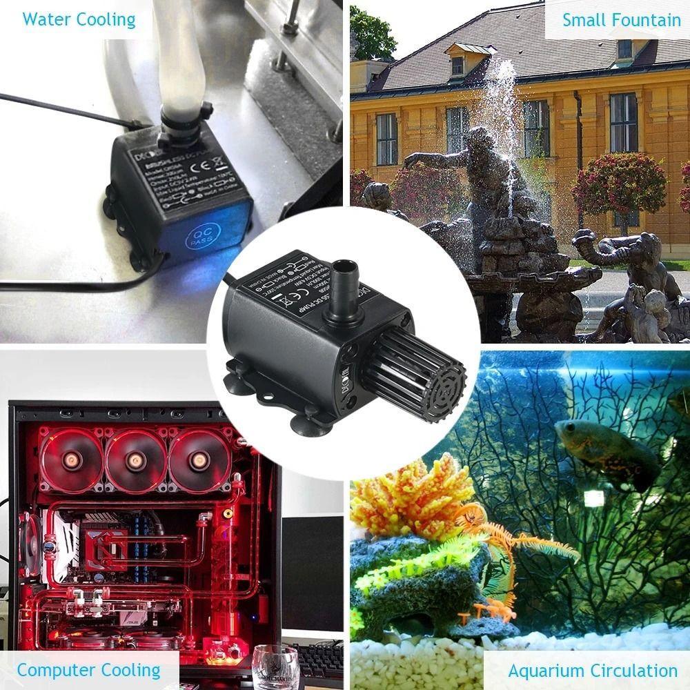 USB Submersible Pump 5V 2.4W 4.8W Garden Fountain Fish Pond Aquarium