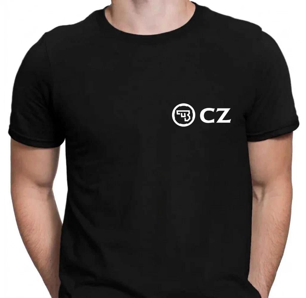 Черная хлопковая футболка с логотипом CZ Gun Streetwear Подарок для фаната