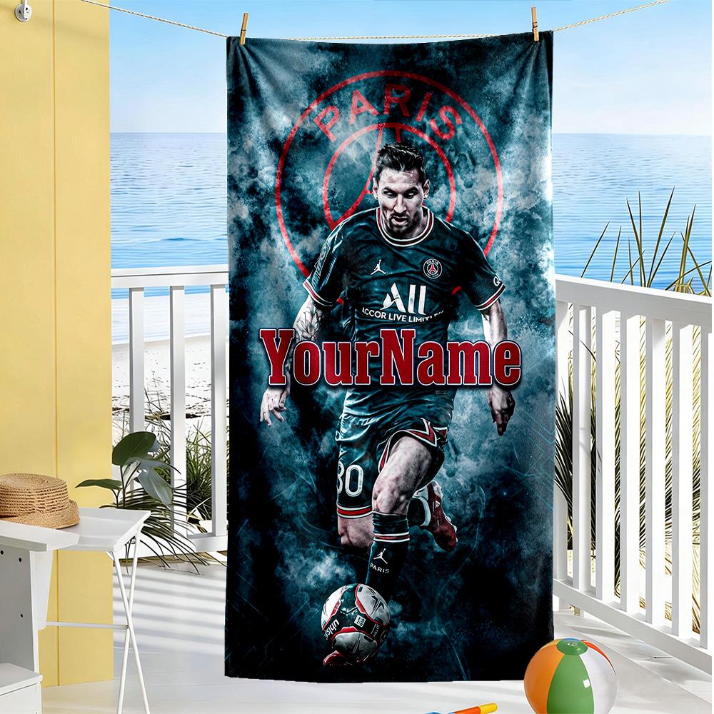 Psg Customizable Name Beach Towel Soft Durable Quick-Dry For Beach Bathroom Outdoor Swimming Pool Camping Picnic Yoga Diving Vacation Accessories