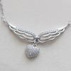 Romantic Angle Wings Heart Pendant Necklace for Lady Wedding Engagement Party Anniversary Aesthetic Accessories Jewelry