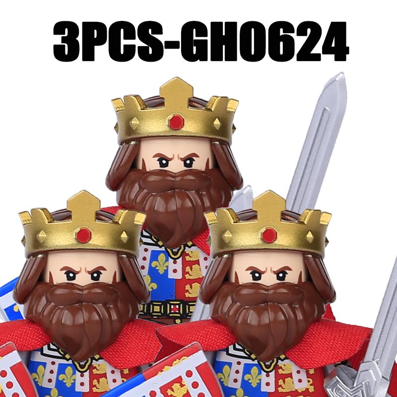 MOC Средневековый Король Строительные Блоки Армия Замок Ворон Красный Лев Черный Орел Рыцарь Фигурки Солдат Мечи Щит Оружие Кирпичики Игрушки