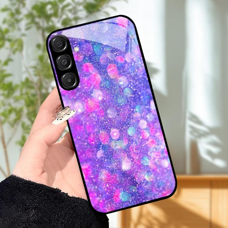 Для Samsung A25 A26 Милый чехол A35 A36 A55 A56 5G Закаленное стекло Чехол для телефона Для Galaxy A15 4G 5G Жесткий ПК Стекло Защитный Fundas
