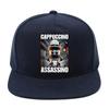 Кепка-бейсболка CAPPUCCINO ASSASSINO Мультяшный дизайн YK Streetwear Регулируемая посадка Черная с Белым принтом Легкая