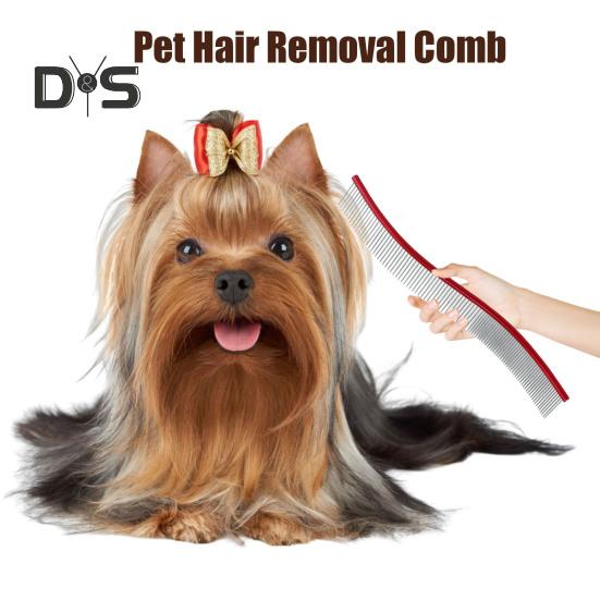 Расческа для вычесывания шерсти домашних животных, изогнутая расческа из нержавеющей стали для ухода за собаками, щетка для удаления шерсти домашних животных для длинношерстных собак и кошек