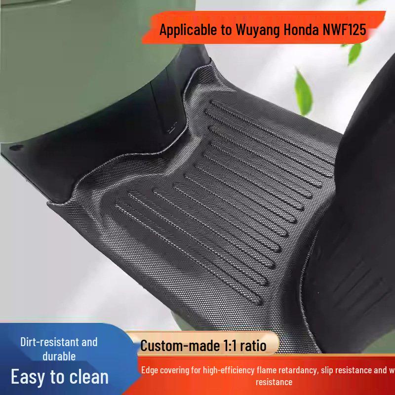 Водонепроницаемые, нескользящие ТПЭ коврики для ног для Wuyang-Honda NWF125: Утолщенная защита педалей с полным покрытием.