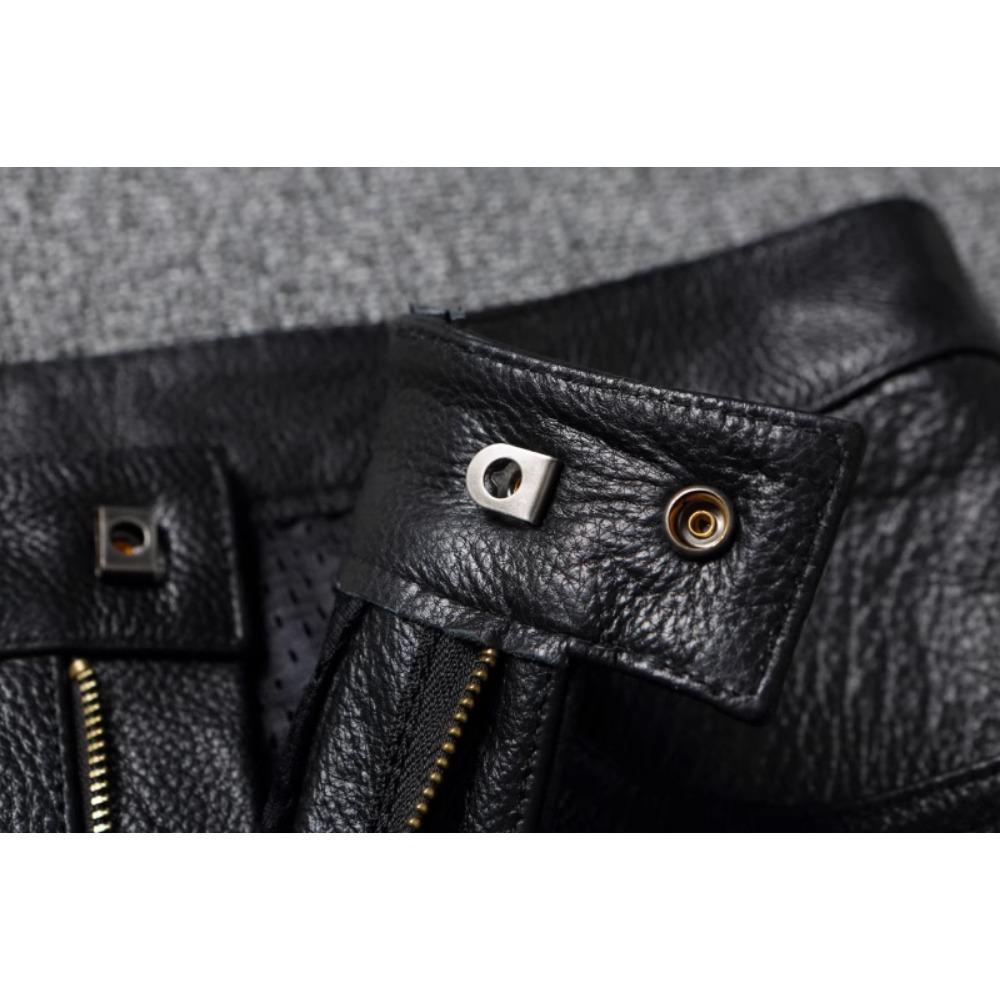 Китайский размер Винтажные черные натуральная воловья кожа брюки мужские мотоциклетные байкерские кожаные брюки осень-зима мужские кожаные брюки