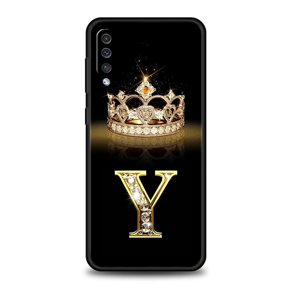 Чехол для телефона с бриллиантовой короной и буквой A для Samsung Galaxy A12 A32 A50 A70 A20E A20S A10 A10S A22 A30 A40 A42 A52 5G A02S A04s