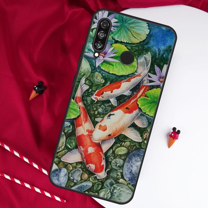 Картина с рыбой Кои для Huawei Nova Y61 Y91 Y73 Y72 Y90 Y70 Y60 12s 12i 11i 8i 9 10 SE P60 P30 Pro P40 Lite Чехол