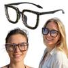 Fashion Rhinestone Sunglasses INS Women Spectacles Large Frame Eyewear  Outdoor Activities