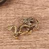 1Pc Solid Brass Zodiac Dragon Small Statue Desktop Ornament Feng Shui Decor