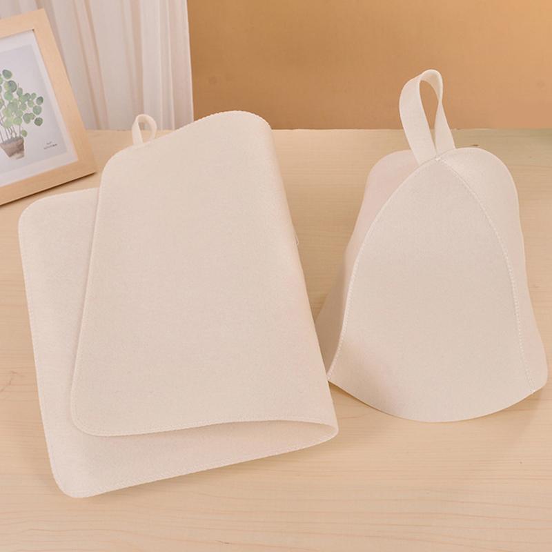 1Pcs Fashion Anti Heat Sauna Hat Thicken Wool Felt Shower Cap Quickly Towel Drying Towel Hats Sauna Bathroom Accessories