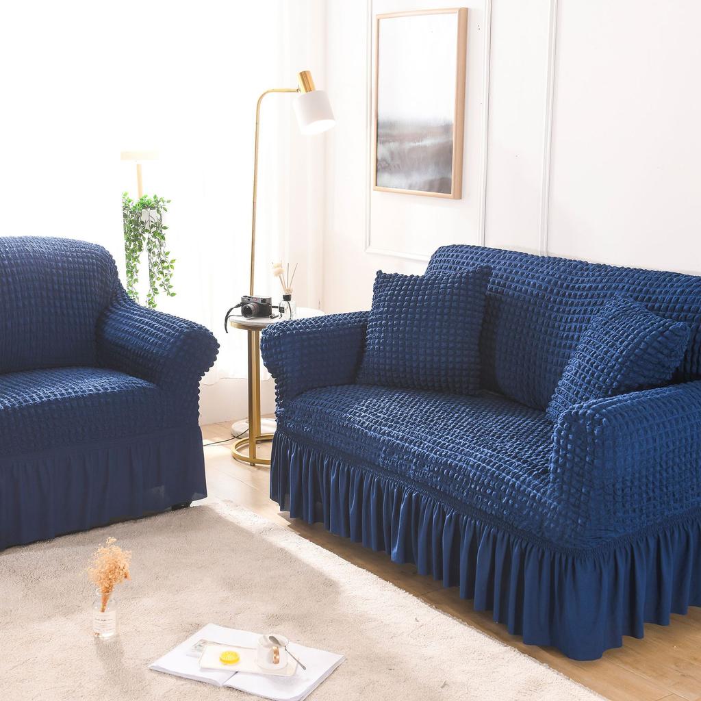 Сплошной цвет эластичный чехол для дивана для гостиной с принтом, эластичные секционные чехлы в клетку с принтом, чехол для дивана, L-образная форма, 1-4-местный