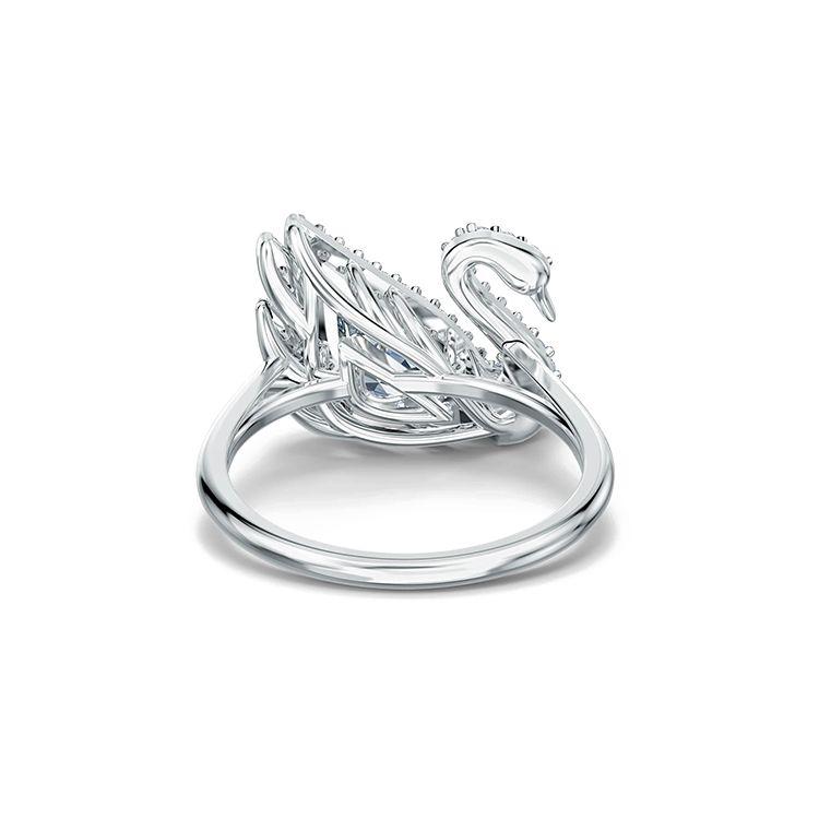 Swarovski Кольцо с инкрустацией кристаллами 'Танцующий лебедь' Женские кольца Белый 5534842+5520712+5534843