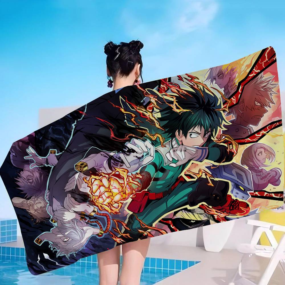 Passionate Anime My Hero A-Academia Bath Towel Microfiber Soft Water Absorbing Breathable For Girl Kids Cartoon Beach Towel