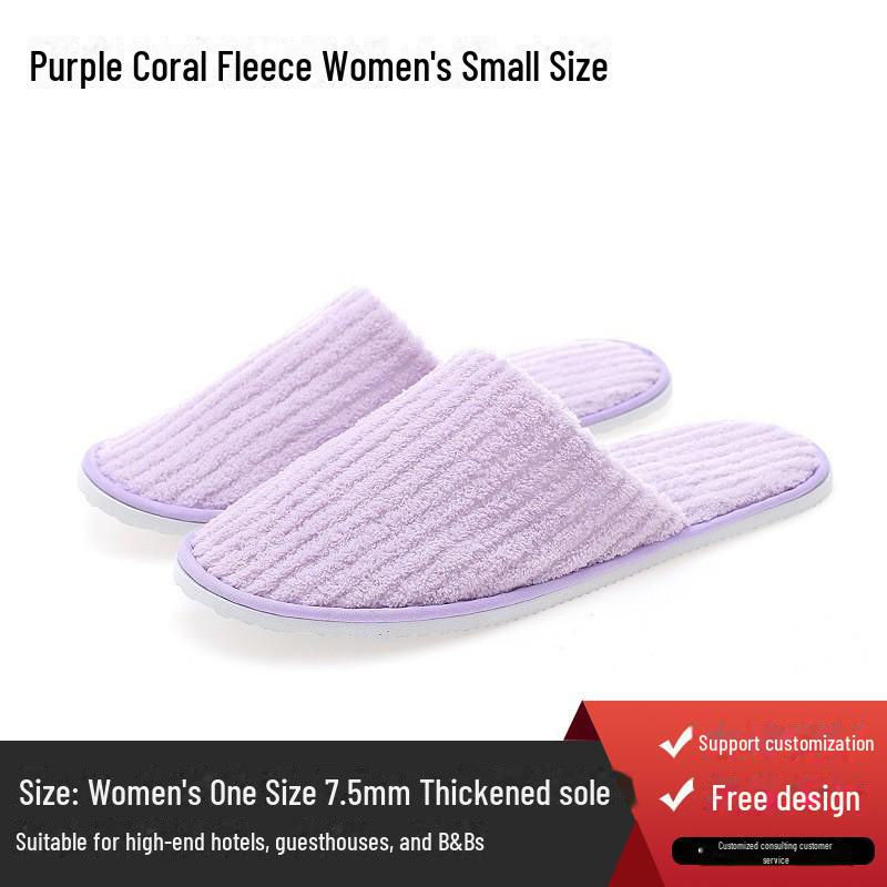 Luxury Disposable Slippers: Plush Coral Fleece, Non-Slip, Ideal for Home, Homestays, and Guest Comfort