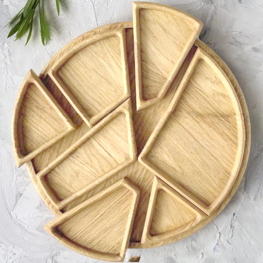 Wooden Puzzle Serving Tray For Fruit Divide Entertain Decorate Wooden Puzzle Serving Tray For Food