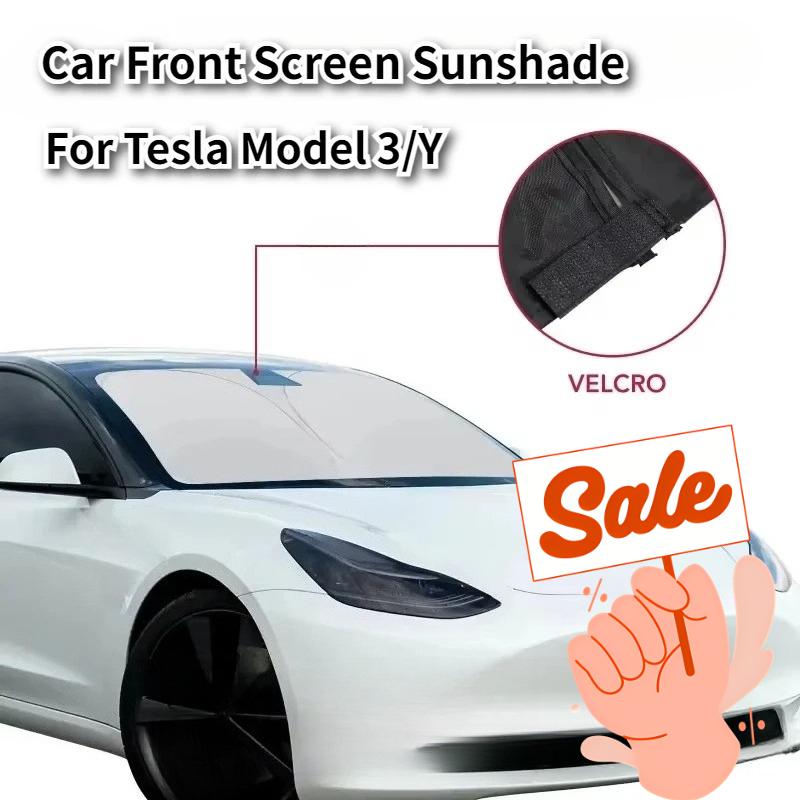 Для Tesla Model 3/Y 2025 Автомобильный солнцезащитный козырек на передний экран Автомобильный солнцезащитный козырек на лобовое стекло Теплоизоляция Летний солнцезащитный козырек Защитная шторка на окно