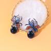 Элегантные серьги с жемчугом в виде цветка, Высококлассные серьги с цирконом, слегка инкрустированным цветным цирконом, Серьги.