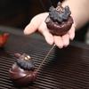 Китайская Исинская фиолетовая глина Чайный питомец Удача Ручная работа Чайная фигурка Украшения Скульптура Ремесла Настольные украшения Украшение для чайного сервиза