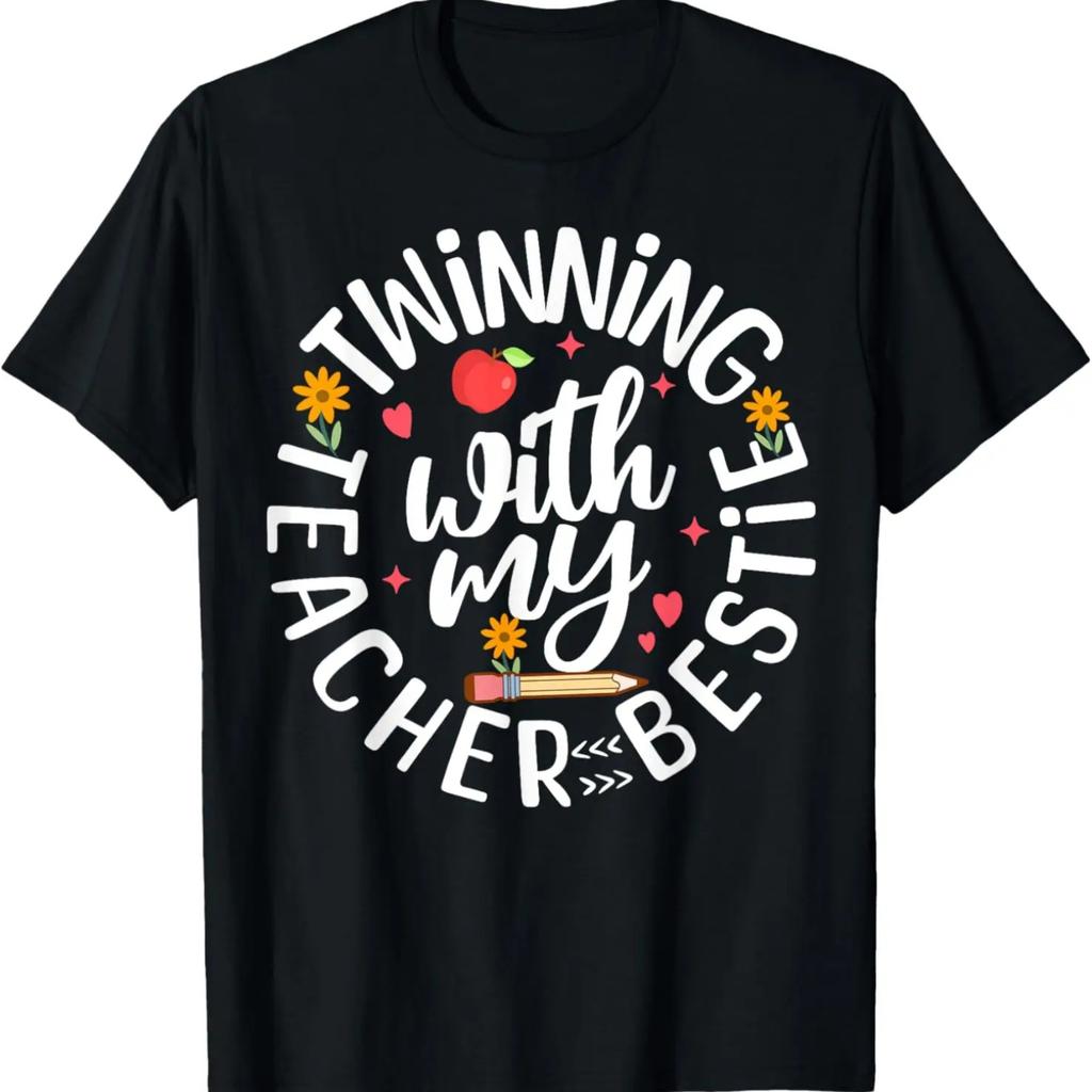 Twin Day Design for Spirit Week Teacher Bestie Matching T-Shirt