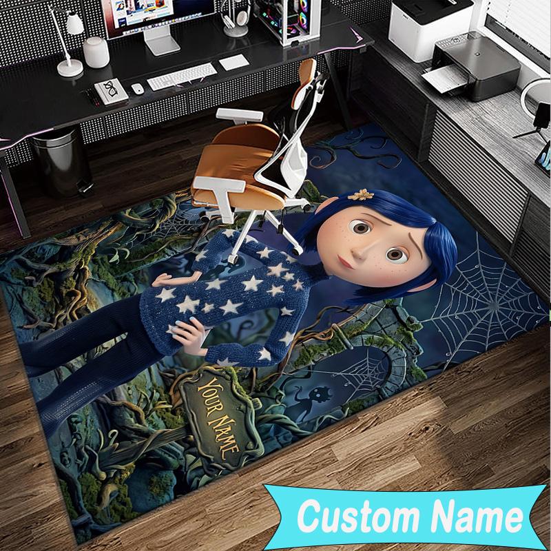 Custom Name Rug Mystery Coraline's World Area Rug Suitable for Indoor And Outdoor,Carpets for Homes, Offices,Living Rooms,Home Decor,Christmas Gift