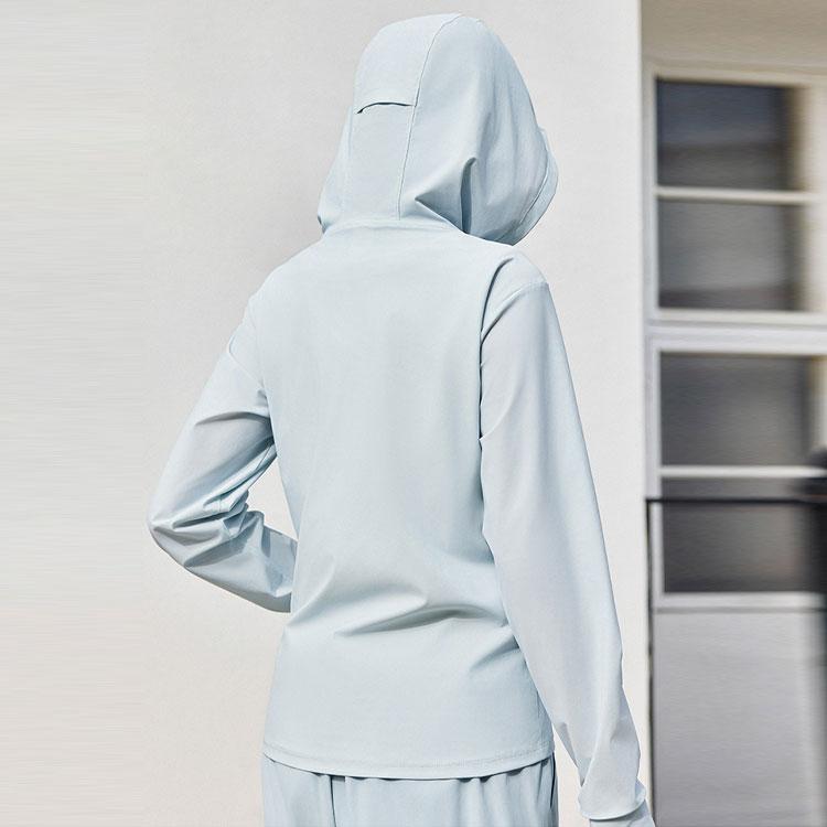 Anta Training Series Solid Color Zip-Up Hooded Long Sleeve Breathable Cooling Detachable UV Protection Sun Protection Jacket Women Jackets 962427702-6