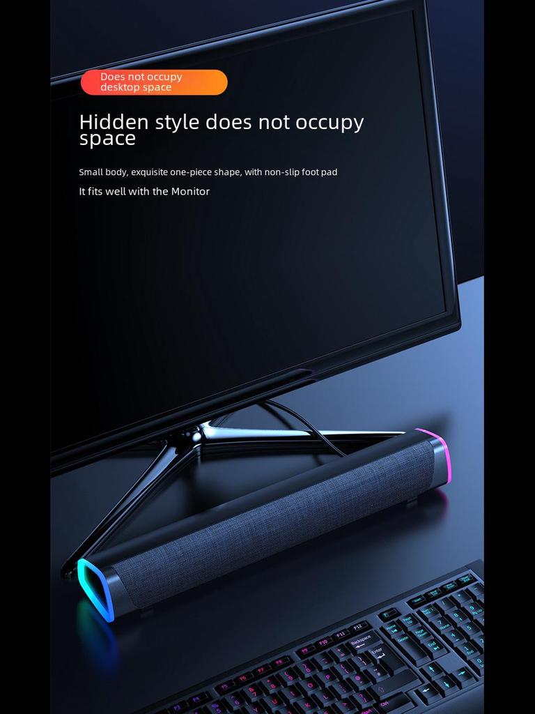 Bluetooth-саундбар Naiye: Двухканальная настольная аудиосистема с сабвуфером