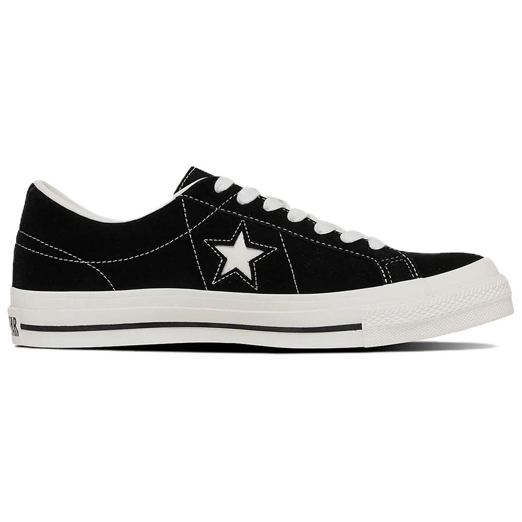 Converse ONE STAR Sude Suede Soft And Comfortable Low top Skateboard Shoes Unisex Black Japan Version 35200860