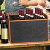 12 Compartment Bottle Holder Felt Wine Bottle Tote Bag Portable Felt Liquor Bottle Tote with Handles for Wedding Travel Picnic