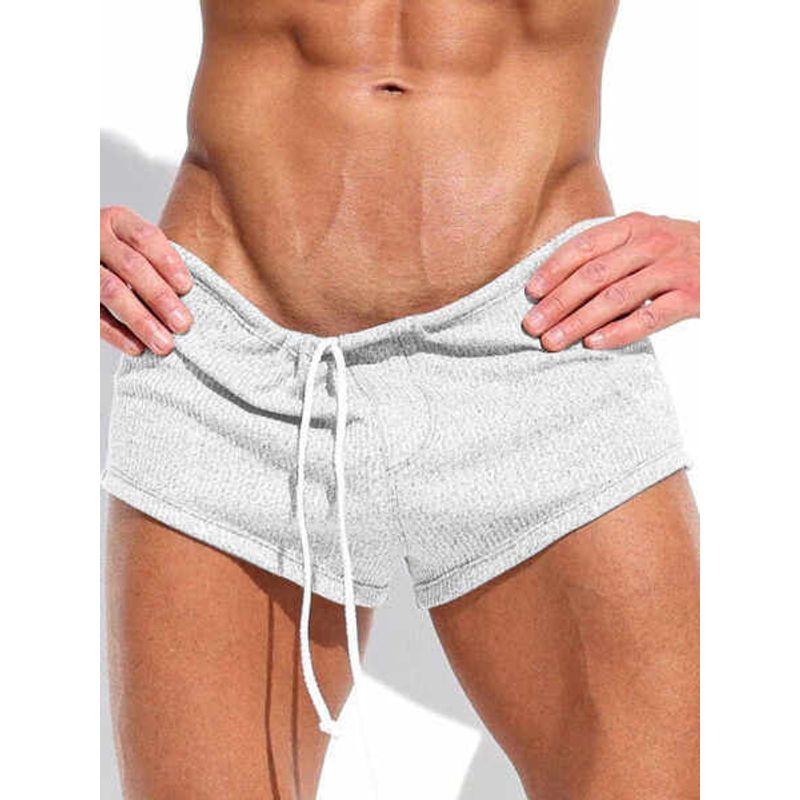 Fashion Summer Men Sexy Lacing Shorts Holiday Casual Sports Fitness Breathable Stretch Silm Shorts Tide