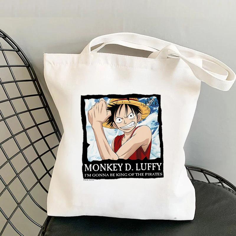 Японские мультфильмы комиксы One Piece Печать Холщовая сумка Покупка Наплечная сумка Складная сумка-тоут 0030