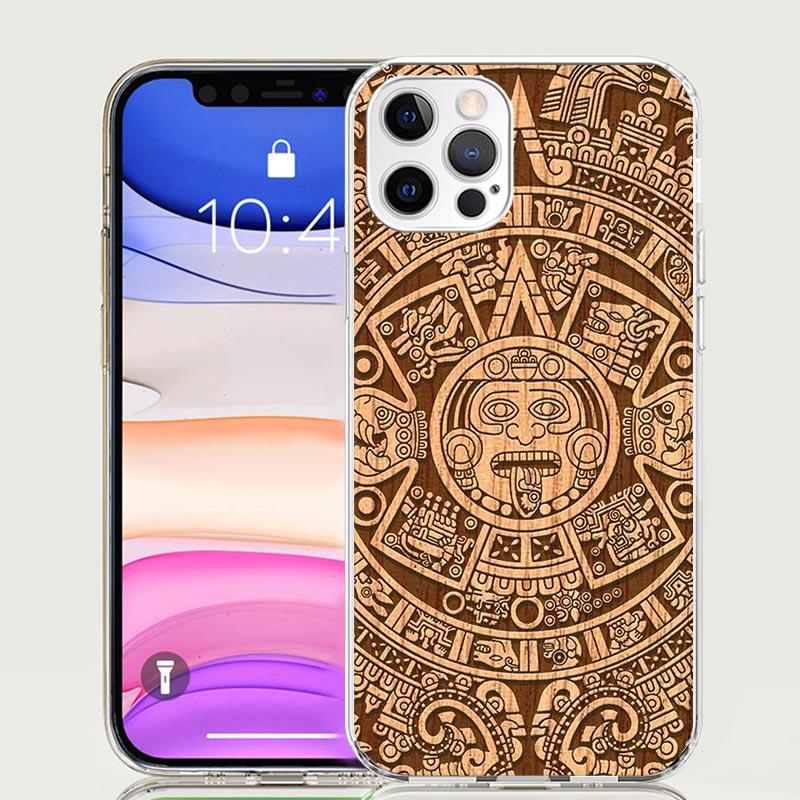 Mayan Stone Totem Pole Phone Case For iPhone 17 Air 16 15 Plus 11 14 Pro Max 13 Mini 12 7 8 + SE Pattern Art Customized Cover 17