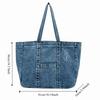 Tote Bag Large Capacity Handbag Solid Color Underarm Packs Sweet Denim Tote Bag  Girls