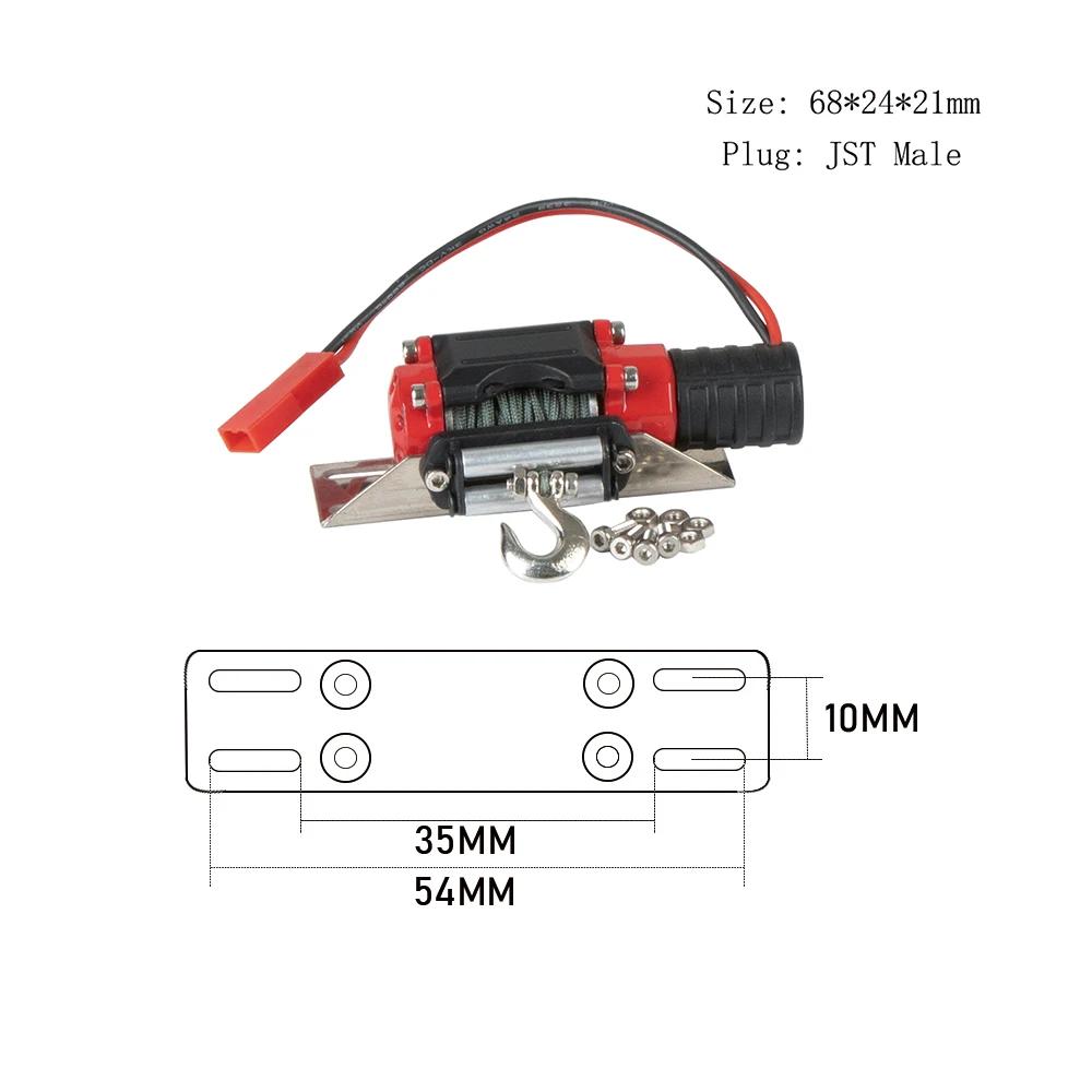 Scale Metal Winch and Wireless Remote Kit for 1/10 1/8 RC Crawler Car Axial SCX10  TRX4 TRX6 RGT 86190 Redcat GEN8 Yikong