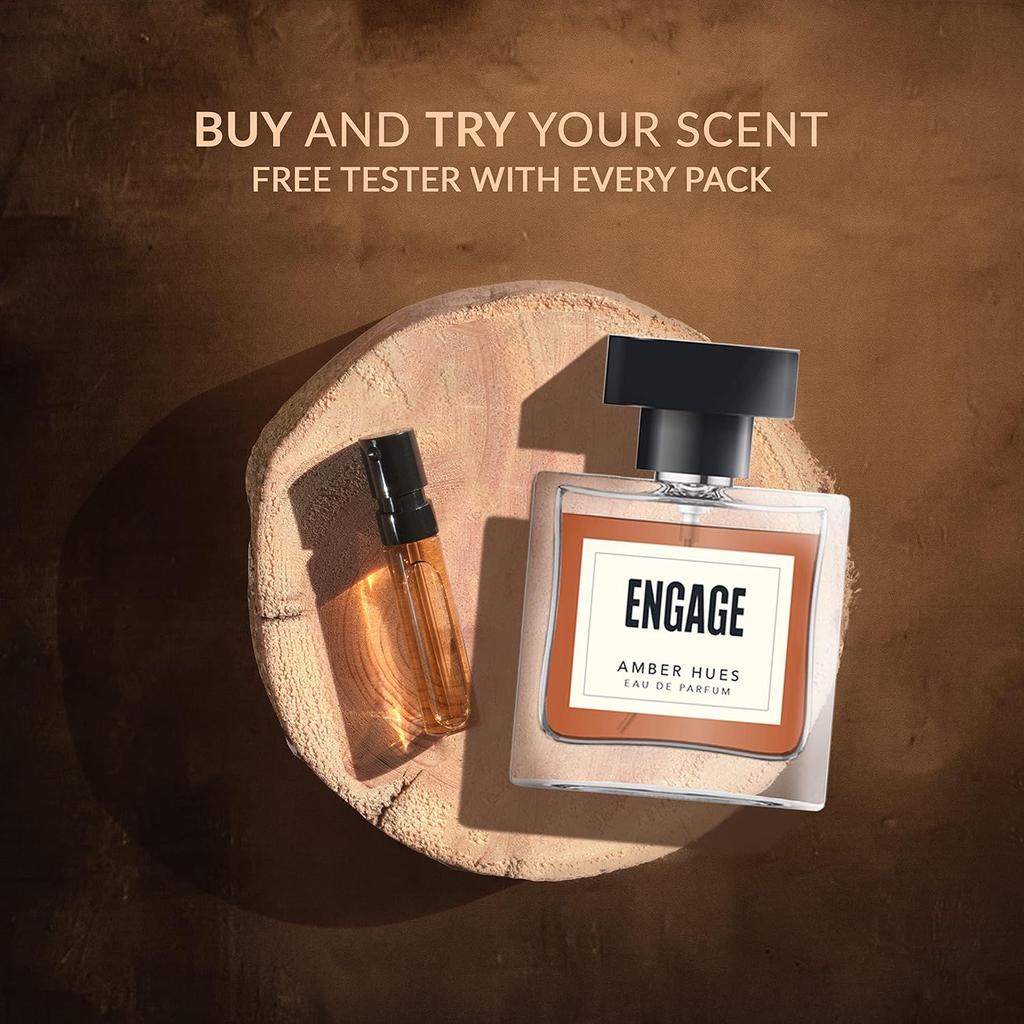 Духи Engage Amber Hues для мужчин. Стойкий запах, амбровый и теплый аромат, для особых случаев, подарок для мужчин, бесплатный тестер 3 мл, 100 мл