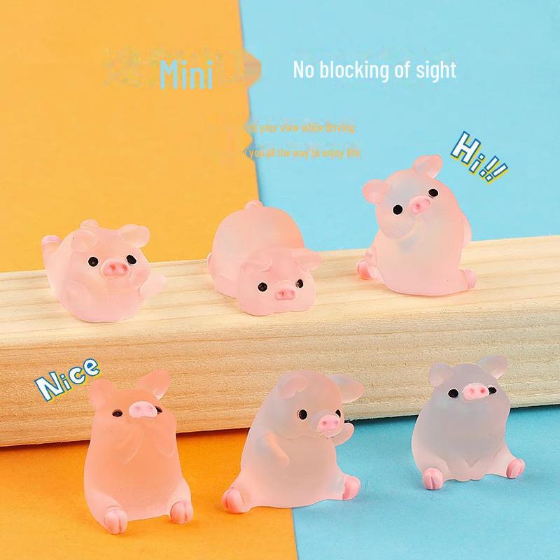 Украшения и украшения для машин из смолы «сделай сам» в виде свиньи, светящейся в темноте, для детей, в качестве поощрительных подарков