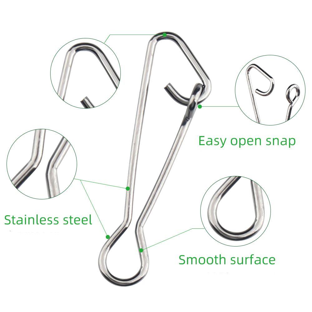 Снасти Высококачественная нержавеющая стальная бочка Вертлюг Быстрозажимной замок Соединитель Рыболовная подвесная застежка